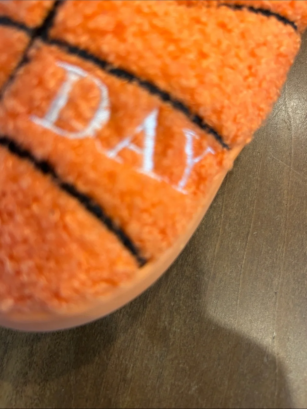 Kids Orange Basketball Sherpa Slippers